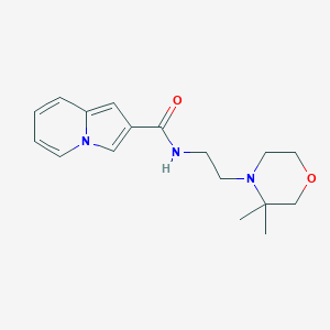 molecular formula C17H23N3O2 B6936471 N-[2-(3,3-dimethylmorpholin-4-yl)ethyl]indolizine-2-carboxamide 