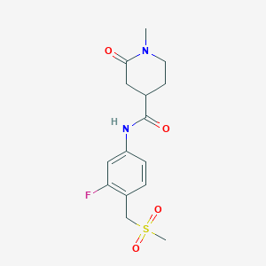 molecular formula C15H19FN2O4S B6936480 N-[3-fluoro-4-(methylsulfonylmethyl)phenyl]-1-methyl-2-oxopiperidine-4-carboxamide 