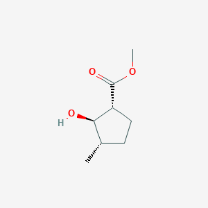 molecular formula C8H14O3 B069365 Cyclopentanecarboxylic acid, 2-hydroxy-3-methyl-, methyl ester, (1alpha,2beta,3alpha)- CAS No. 170234-09-0