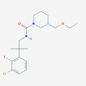 molecular formula C19H28ClFN2O2 B6936508 N-[2-(3-chloro-2-fluorophenyl)-2-methylpropyl]-3-(ethoxymethyl)piperidine-1-carboxamide 