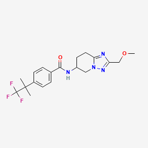 molecular formula C19H23F3N4O2 B6936518 N-[2-(methoxymethyl)-5,6,7,8-tetrahydro-[1,2,4]triazolo[1,5-a]pyridin-6-yl]-4-(1,1,1-trifluoro-2-methylpropan-2-yl)benzamide 