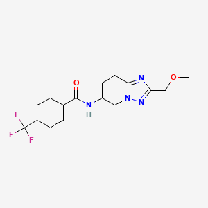 molecular formula C16H23F3N4O2 B6936521 N-[2-(methoxymethyl)-5,6,7,8-tetrahydro-[1,2,4]triazolo[1,5-a]pyridin-6-yl]-4-(trifluoromethyl)cyclohexane-1-carboxamide 