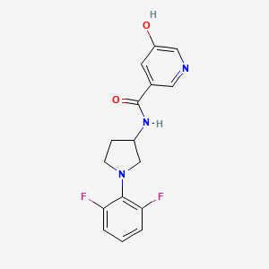 molecular formula C16H15F2N3O2 B6936558 N-[1-(2,6-difluorophenyl)pyrrolidin-3-yl]-5-hydroxypyridine-3-carboxamide 