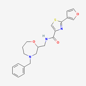 molecular formula C21H23N3O3S B6936601 N-[(4-benzyl-1,4-oxazepan-2-yl)methyl]-2-(furan-3-yl)-1,3-thiazole-4-carboxamide 