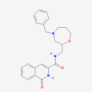 molecular formula C23H25N3O3 B6936611 N-[(4-benzyl-1,4-oxazepan-2-yl)methyl]-1-oxo-2H-isoquinoline-3-carboxamide 
