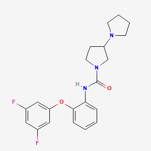 molecular formula C21H23F2N3O2 B6936614 N-[2-(3,5-difluorophenoxy)phenyl]-3-pyrrolidin-1-ylpyrrolidine-1-carboxamide 