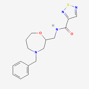 molecular formula C16H20N4O2S B6936625 N-[(4-benzyl-1,4-oxazepan-2-yl)methyl]-1,2,5-thiadiazole-3-carboxamide 