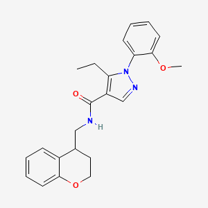 molecular formula C23H25N3O3 B6936675 N-(3,4-dihydro-2H-chromen-4-ylmethyl)-5-ethyl-1-(2-methoxyphenyl)pyrazole-4-carboxamide 