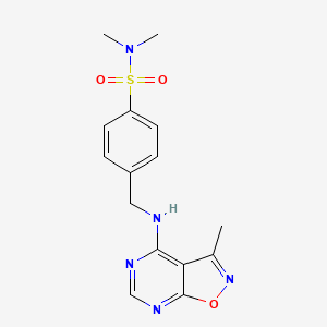 molecular formula C15H17N5O3S B6936731 N,N-dimethyl-4-[[(3-methyl-[1,2]oxazolo[5,4-d]pyrimidin-4-yl)amino]methyl]benzenesulfonamide 