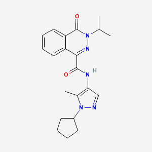molecular formula C21H25N5O2 B6936758 N-(1-cyclopentyl-5-methylpyrazol-4-yl)-4-oxo-3-propan-2-ylphthalazine-1-carboxamide 