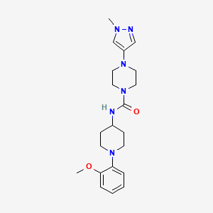 molecular formula C21H30N6O2 B6936872 N-[1-(2-methoxyphenyl)piperidin-4-yl]-4-(1-methylpyrazol-4-yl)piperazine-1-carboxamide 