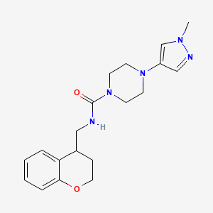 molecular formula C19H25N5O2 B6936894 N-(3,4-dihydro-2H-chromen-4-ylmethyl)-4-(1-methylpyrazol-4-yl)piperazine-1-carboxamide 
