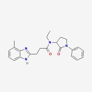 molecular formula C23H26N4O2 B6936899 N-ethyl-3-(4-methyl-1H-benzimidazol-2-yl)-N-(2-oxo-1-phenylpyrrolidin-3-yl)propanamide 