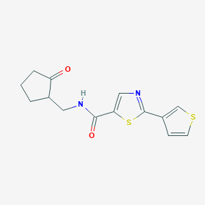 molecular formula C14H14N2O2S2 B6936952 N-[(2-oxocyclopentyl)methyl]-2-thiophen-3-yl-1,3-thiazole-5-carboxamide 