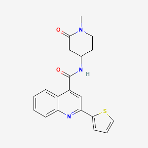 molecular formula C20H19N3O2S B6936976 N-(1-methyl-2-oxopiperidin-4-yl)-2-thiophen-2-ylquinoline-4-carboxamide 