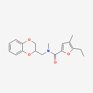 molecular formula C18H21NO4 B6936996 N-(2,3-dihydro-1,4-benzodioxin-3-ylmethyl)-5-ethyl-N,4-dimethylfuran-2-carboxamide 