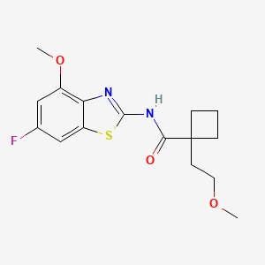 molecular formula C16H19FN2O3S B6937009 N-(6-fluoro-4-methoxy-1,3-benzothiazol-2-yl)-1-(2-methoxyethyl)cyclobutane-1-carboxamide 