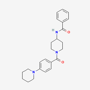 molecular formula C24H29N3O2 B6937063 N-[1-(4-piperidin-1-ylbenzoyl)piperidin-4-yl]benzamide 