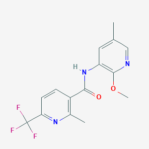 molecular formula C15H14F3N3O2 B6937079 N-(2-methoxy-5-methylpyridin-3-yl)-2-methyl-6-(trifluoromethyl)pyridine-3-carboxamide 