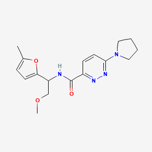molecular formula C17H22N4O3 B6937085 N-[2-methoxy-1-(5-methylfuran-2-yl)ethyl]-6-pyrrolidin-1-ylpyridazine-3-carboxamide 