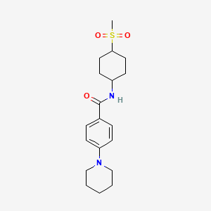 molecular formula C19H28N2O3S B6937086 N-(4-methylsulfonylcyclohexyl)-4-piperidin-1-ylbenzamide 