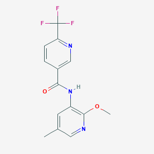 molecular formula C14H12F3N3O2 B6937094 N-(2-methoxy-5-methylpyridin-3-yl)-6-(trifluoromethyl)pyridine-3-carboxamide 