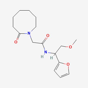molecular formula C16H24N2O4 B6937120 N-[1-(furan-2-yl)-2-methoxyethyl]-2-(2-oxoazocan-1-yl)acetamide 