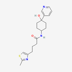 molecular formula C19H25N3O2S B6937162 N-(4-hydroxy-4-pyridin-3-ylcyclohexyl)-4-(2-methyl-1,3-thiazol-4-yl)butanamide 