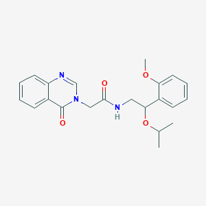 molecular formula C22H25N3O4 B6937167 N-[2-(2-methoxyphenyl)-2-propan-2-yloxyethyl]-2-(4-oxoquinazolin-3-yl)acetamide 