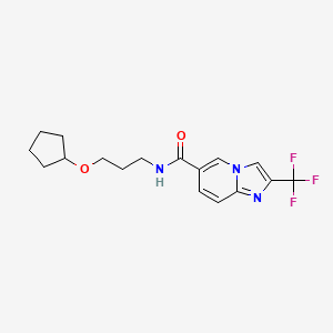 molecular formula C17H20F3N3O2 B6937206 N-(3-cyclopentyloxypropyl)-2-(trifluoromethyl)imidazo[1,2-a]pyridine-6-carboxamide 