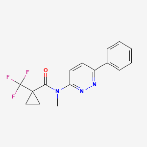 molecular formula C16H14F3N3O B6937294 N-methyl-N-(6-phenylpyridazin-3-yl)-1-(trifluoromethyl)cyclopropane-1-carboxamide 