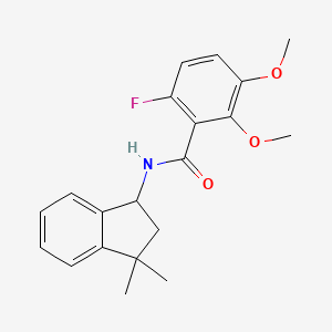 molecular formula C20H22FNO3 B6937398 N-(3,3-dimethyl-1,2-dihydroinden-1-yl)-6-fluoro-2,3-dimethoxybenzamide 