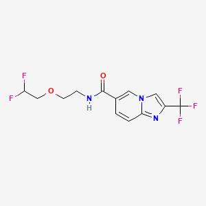 molecular formula C13H12F5N3O2 B6937435 N-[2-(2,2-difluoroethoxy)ethyl]-2-(trifluoromethyl)imidazo[1,2-a]pyridine-6-carboxamide 