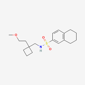 molecular formula C18H27NO3S B6937468 N-[[1-(2-methoxyethyl)cyclobutyl]methyl]-5,6,7,8-tetrahydronaphthalene-2-sulfonamide 