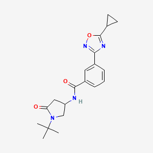 molecular formula C20H24N4O3 B6937474 N-(1-tert-butyl-5-oxopyrrolidin-3-yl)-3-(5-cyclopropyl-1,2,4-oxadiazol-3-yl)benzamide 