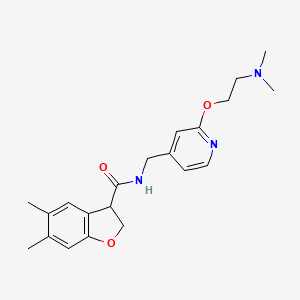 molecular formula C21H27N3O3 B6937478 N-[[2-[2-(dimethylamino)ethoxy]pyridin-4-yl]methyl]-5,6-dimethyl-2,3-dihydro-1-benzofuran-3-carboxamide 
