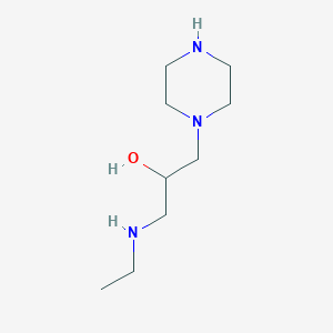 molecular formula C9H21N3O B069375 1-(Ethylamino)-3-(piperazin-1-yl)propan-2-ol CAS No. 186343-42-0