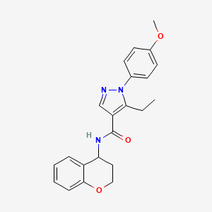 molecular formula C22H23N3O3 B6937529 N-(3,4-dihydro-2H-chromen-4-yl)-5-ethyl-1-(4-methoxyphenyl)pyrazole-4-carboxamide 