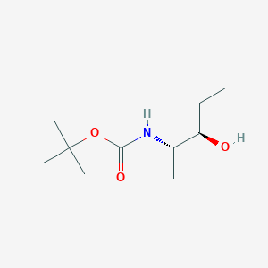 molecular formula C10H21NO3 B069376 Carbamic acid, (2-hydroxy-1-methylbutyl)-, 1,1-dimethylethyl ester, [R-(R*,S*)]- CAS No. 167029-79-0