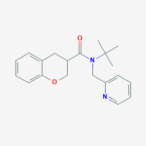 molecular formula C20H24N2O2 B6937620 N-tert-butyl-N-(pyridin-2-ylmethyl)-3,4-dihydro-2H-chromene-3-carboxamide 