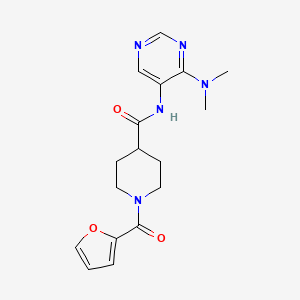molecular formula C17H21N5O3 B6937643 N-[4-(dimethylamino)pyrimidin-5-yl]-1-(furan-2-carbonyl)piperidine-4-carboxamide 