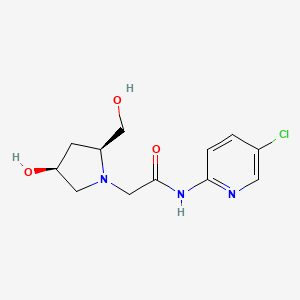 molecular formula C12H16ClN3O3 B6937697 N-(5-chloropyridin-2-yl)-2-[(2S,4S)-4-hydroxy-2-(hydroxymethyl)pyrrolidin-1-yl]acetamide 