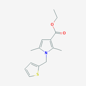 molecular formula C14H17NO2S B069377 ethyl 2,5-dimethyl-1-(2-thienylmethyl)-1H-pyrrole-3-carboxylate CAS No. 175276-51-4