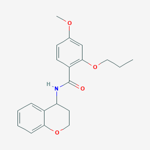 molecular formula C20H23NO4 B6937745 N-(3,4-dihydro-2H-chromen-4-yl)-4-methoxy-2-propoxybenzamide 