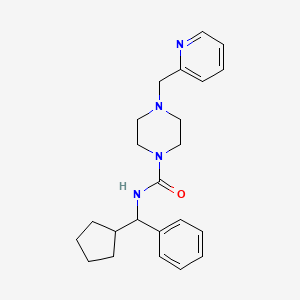 molecular formula C23H30N4O B6937750 N-[cyclopentyl(phenyl)methyl]-4-(pyridin-2-ylmethyl)piperazine-1-carboxamide 