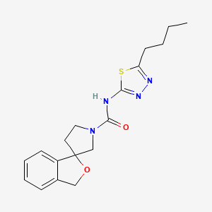 molecular formula C18H22N4O2S B6937769 N-(5-butyl-1,3,4-thiadiazol-2-yl)spiro[1H-2-benzofuran-3,3'-pyrrolidine]-1'-carboxamide 