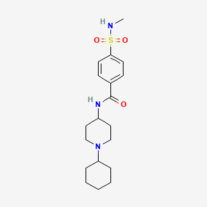 molecular formula C19H29N3O3S B6937813 N-(1-cyclohexylpiperidin-4-yl)-4-(methylsulfamoyl)benzamide 