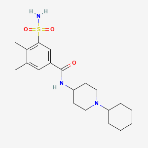 molecular formula C20H31N3O3S B6937833 N-(1-cyclohexylpiperidin-4-yl)-3,4-dimethyl-5-sulfamoylbenzamide 