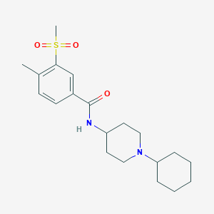 molecular formula C20H30N2O3S B6937847 N-(1-cyclohexylpiperidin-4-yl)-4-methyl-3-methylsulfonylbenzamide 