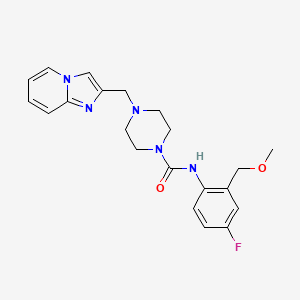 molecular formula C21H24FN5O2 B6937953 N-[4-fluoro-2-(methoxymethyl)phenyl]-4-(imidazo[1,2-a]pyridin-2-ylmethyl)piperazine-1-carboxamide 
